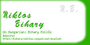 miklos bihary business card